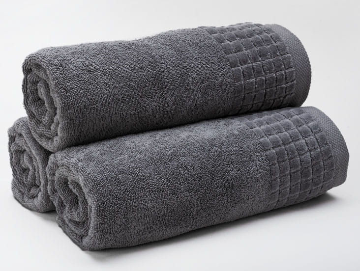Duży ręcznik hotelowy 50x100 cm, 500 GSM frotte, 100% bawełna kolor grafit ciemnoszary dla hoteli SPA