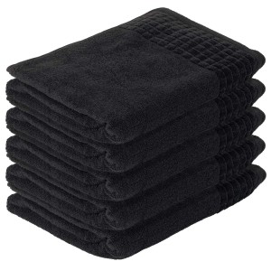 Kolorowy ręcznik hotelowy 50x100 Czarny 500 GSM, idealny dla strefy SPA