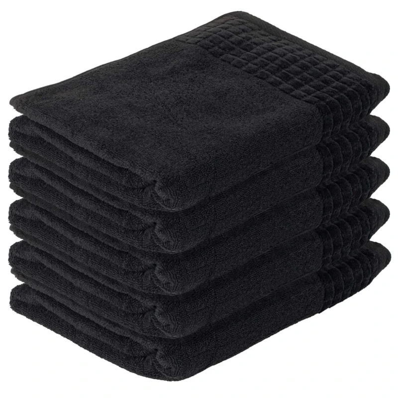 Kolorowy ręcznik hotelowy 50x100 Czarny 500 GSM, idealny dla strefy SPA