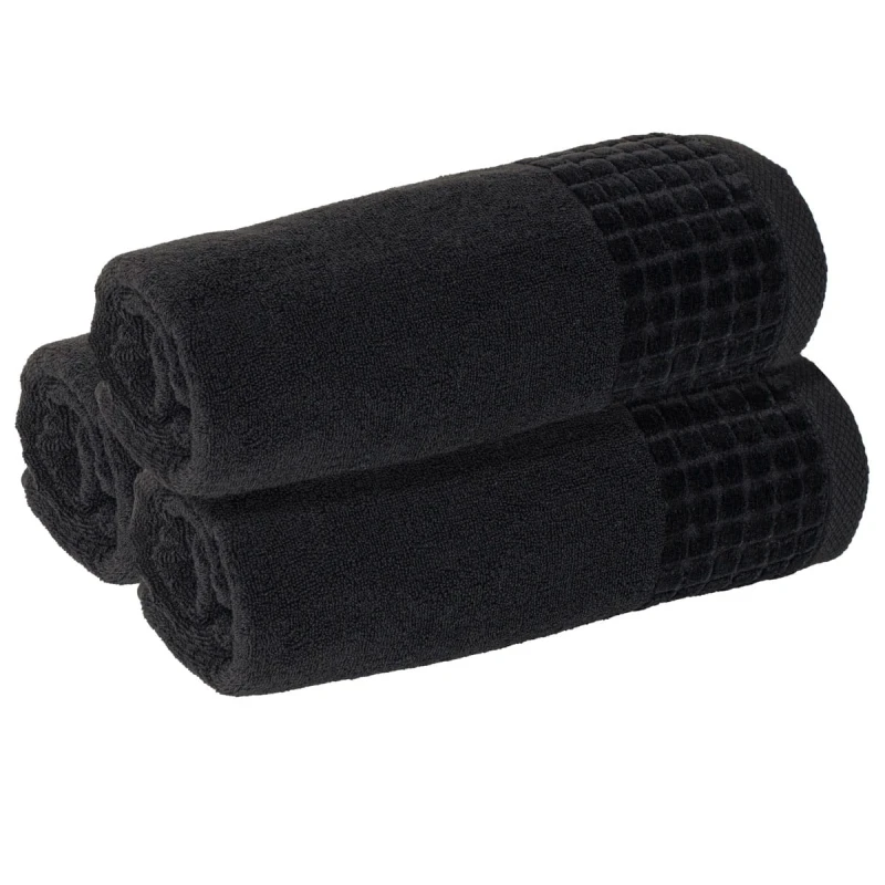 Kolorowy ręcznik hotelowy 50x100 Black 500 GSM, idealny dla strefy SPA